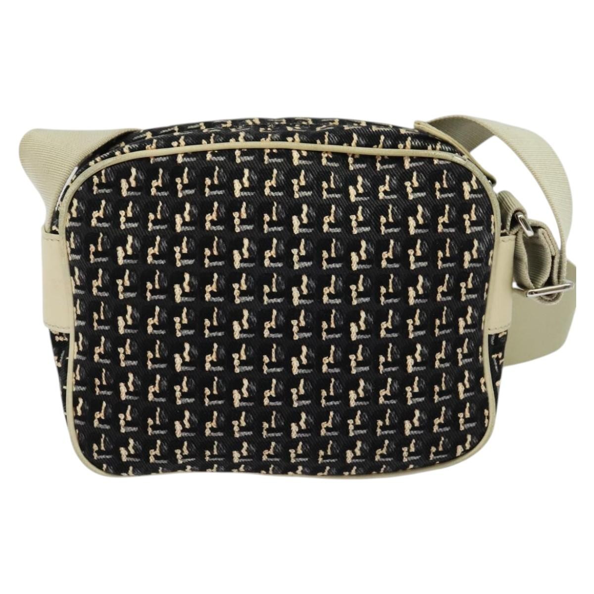 Chanel Vintage Clover Camera Bag Printed Canvas, BLACK, CANVAS, Shoulder bag