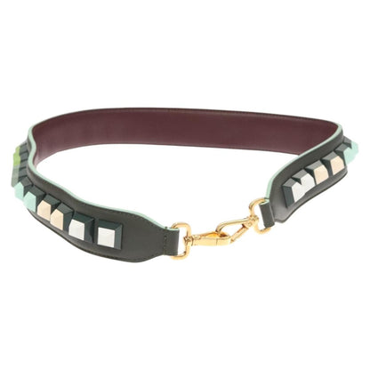 Fendi Strap You Shoulder Strap Leather, GREEN, LEATHER, Straps