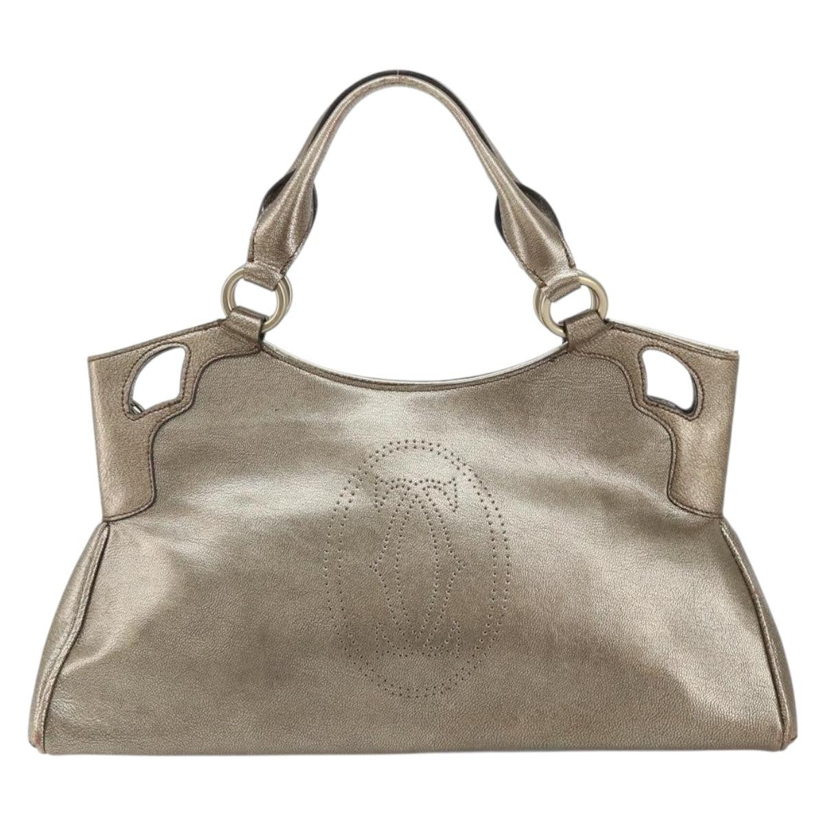 cartier Marcello Handbag Leather, GOLD, LEATHER, Tote bag