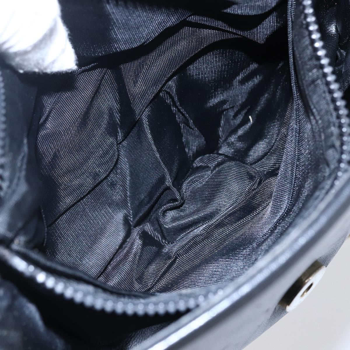 Celine Flap Shoulder Bag Leather, BLACK, LEATHER, Shoulder bag