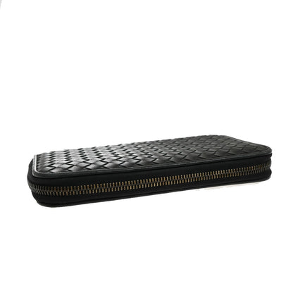 Bottega Veneta Intrecciato Wallet Leather, BLACK, LEATHER, Wallets