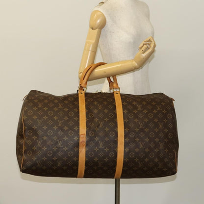 Louis Vuitton Keepall Bag Monogram Canvas, BROWN, CANVAS, Travel bag