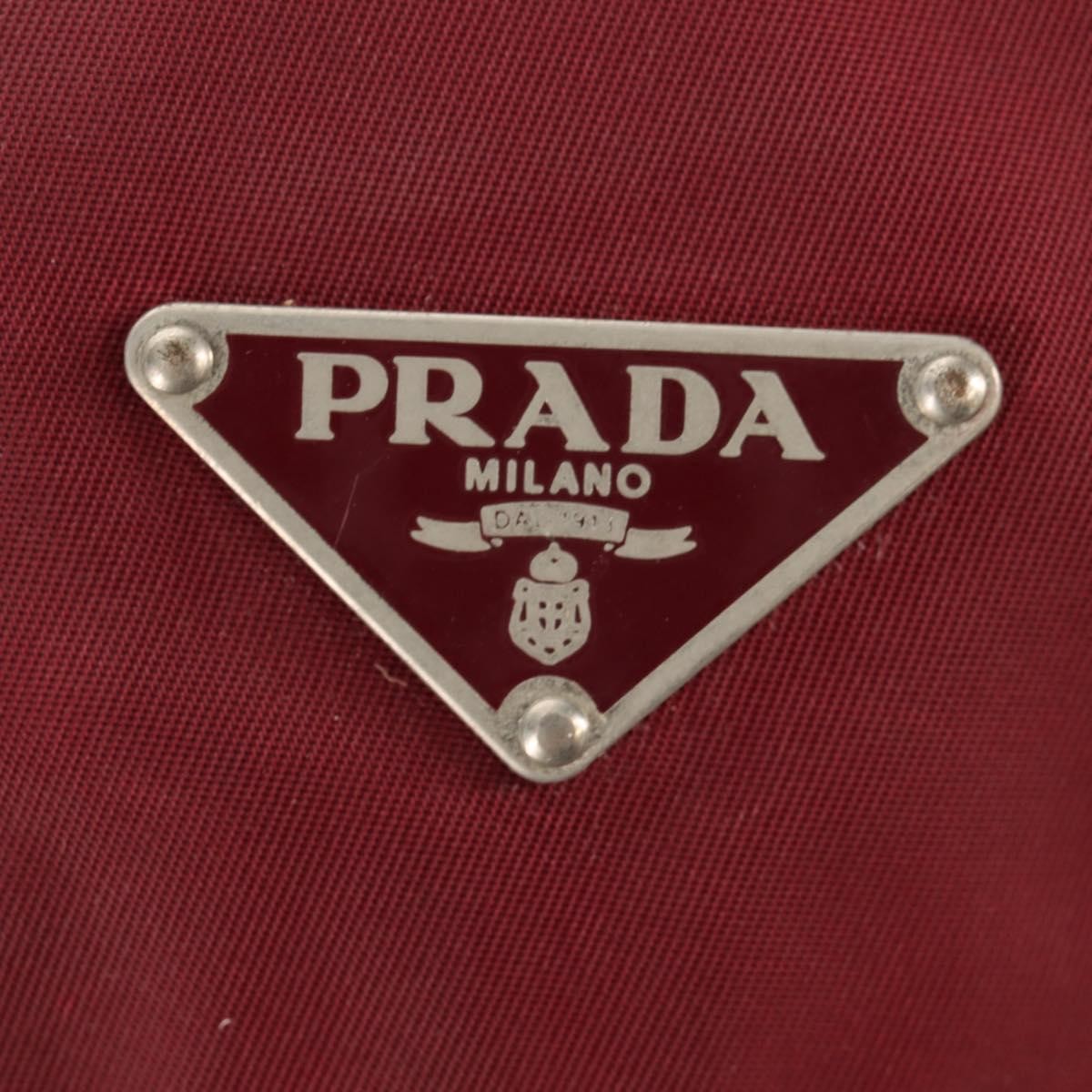 Prada Double Buckle Flap Messenger Bag Tessuto, BURGUNDY, NYLON, Shoulder bag