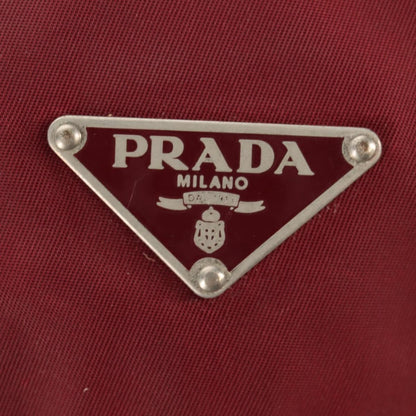 Prada Double Buckle Flap Messenger Bag Tessuto, BURGUNDY, NYLON, Shoulder bag