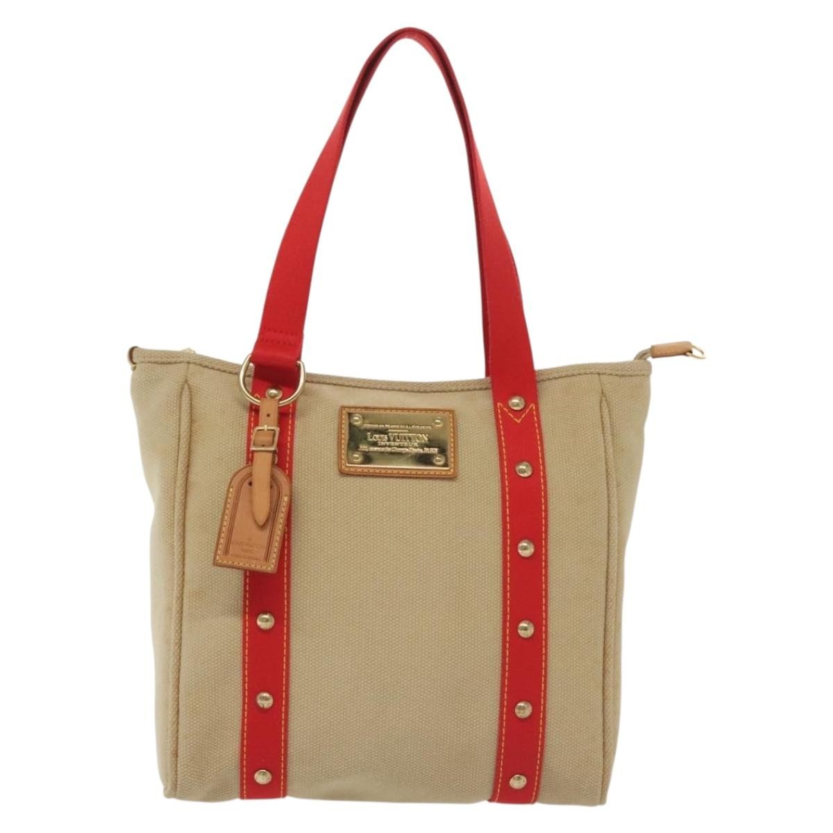 Louis Vuitton Antigua Tote Canvas, BEIGE, CANVAS, Tote bag