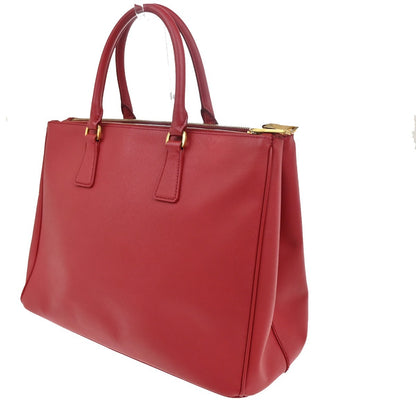 Prada Double Zip Lux Tote Saffiano Leather, RED, LEATHER, Tote bag