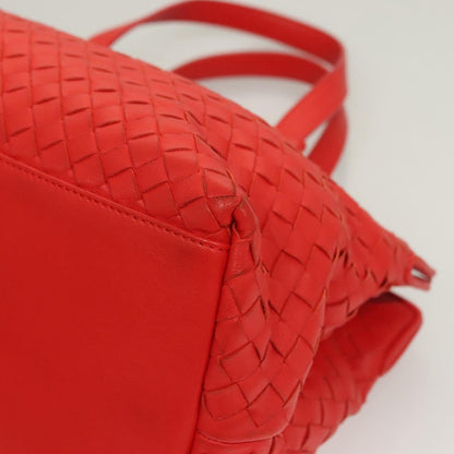 Bottega Veneta Open Shopping Tote Intrecciato Nappa, RED, LEATHER, Tote bag