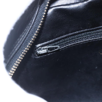 Chanel Vintage Toiletry Pouch Leather, Black, Patent Leather, Clutch