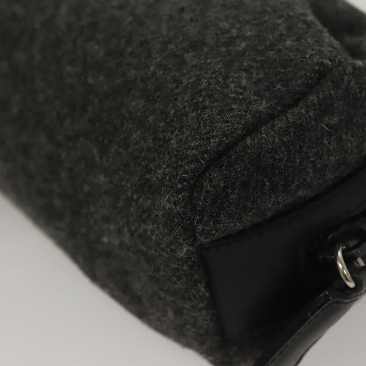 Prada Pochette Wool, BLACK, WOOL, Clutche & pouche