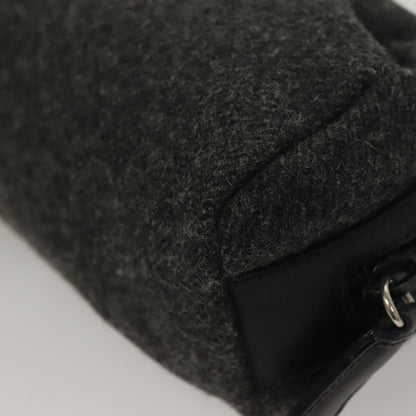 Prada Pochette Wool, BLACK, WOOL, Clutche & pouche