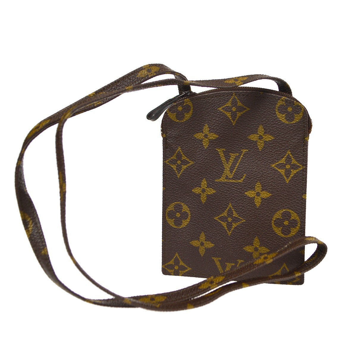 Louis Vuitton Pochette Secret Monogram canvas, BROWN, CANVAS, Clutche & pouche
