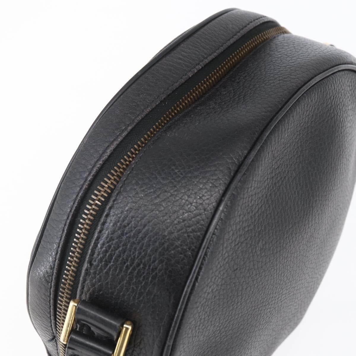 Celine Vintage Triomphe Shoulder Bag Leather, BLACK, LEATHER, Shoulder bag