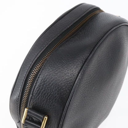 Celine Vintage Triomphe Shoulder Bag Leather, BLACK, LEATHER, Shoulder bag