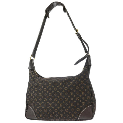 Louis Vuitton Boulogne Handbag Mini Lin, BROWN, CANVAS, Shoulder bag