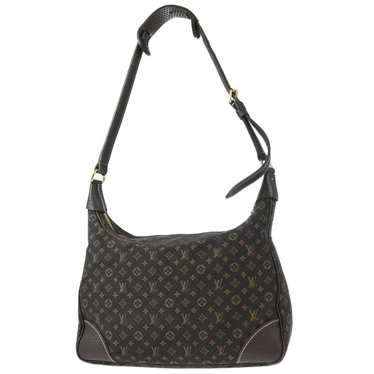 Louis Vuitton Boulogne Handbag Mini Lin, BROWN, CANVAS, Shoulder bag