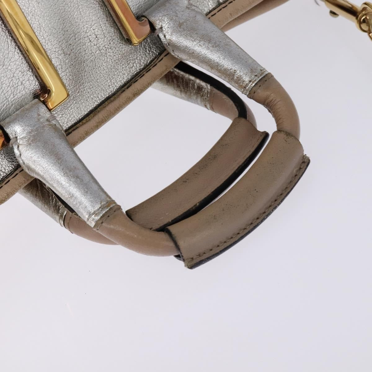 Chloe Paddington Lock Handbag Leather, SILVER, LEATHER, Handbag