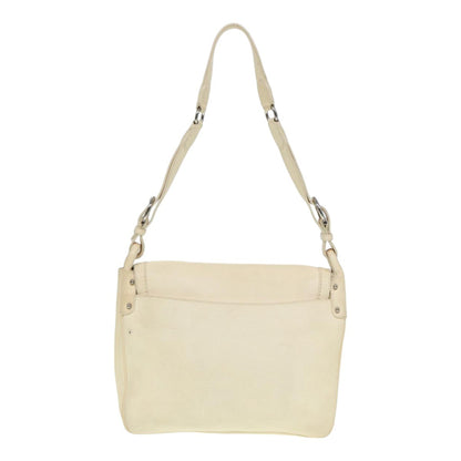 Salvatore Ferragamo Gancini Shoulder Bag Leather, White, Leather, Handbag