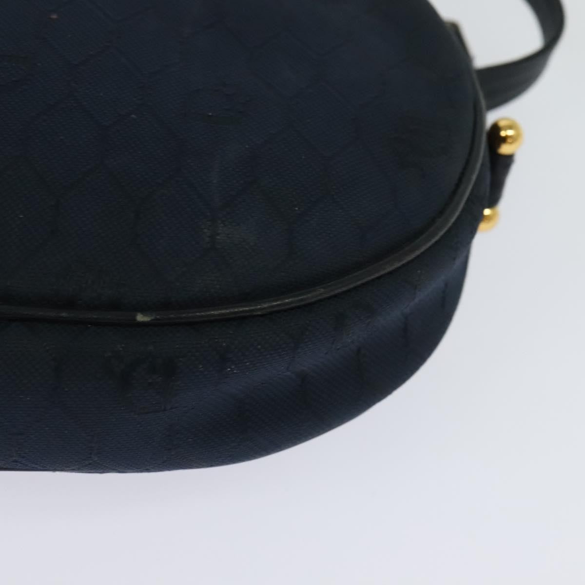 Christian Dior Vintage Honeycomb Shoulder Bag Canvas, NAVY, CANVAS, Shoulder bag