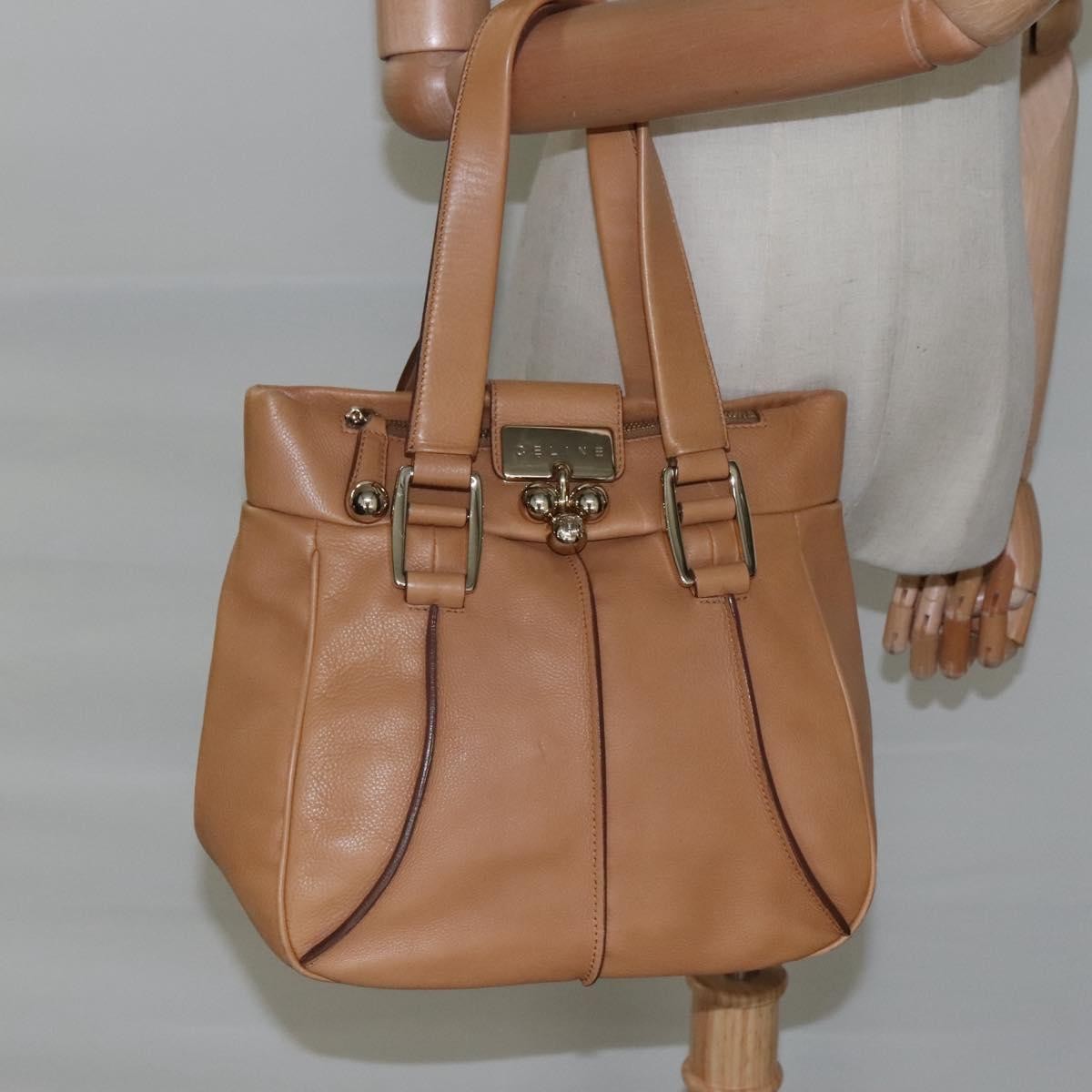 Celine Handbag Leather, BEIGE, LEATHER, Handbag