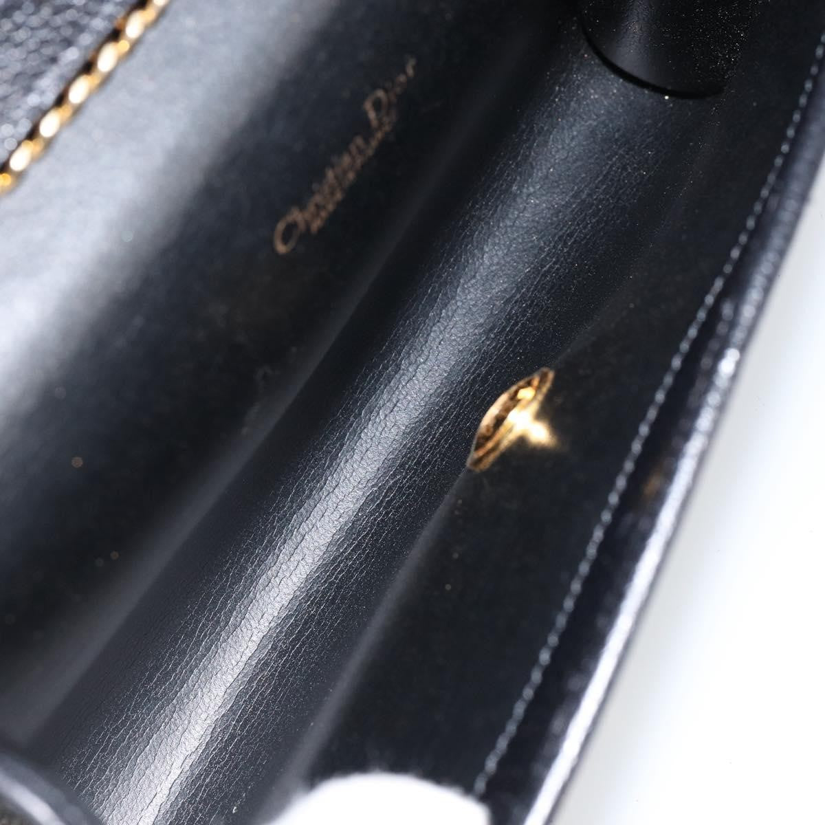 Christian Dior Vintage Chain Flap Shoulder Bag Leather, BLACK, LEATHER, Shoulder bag