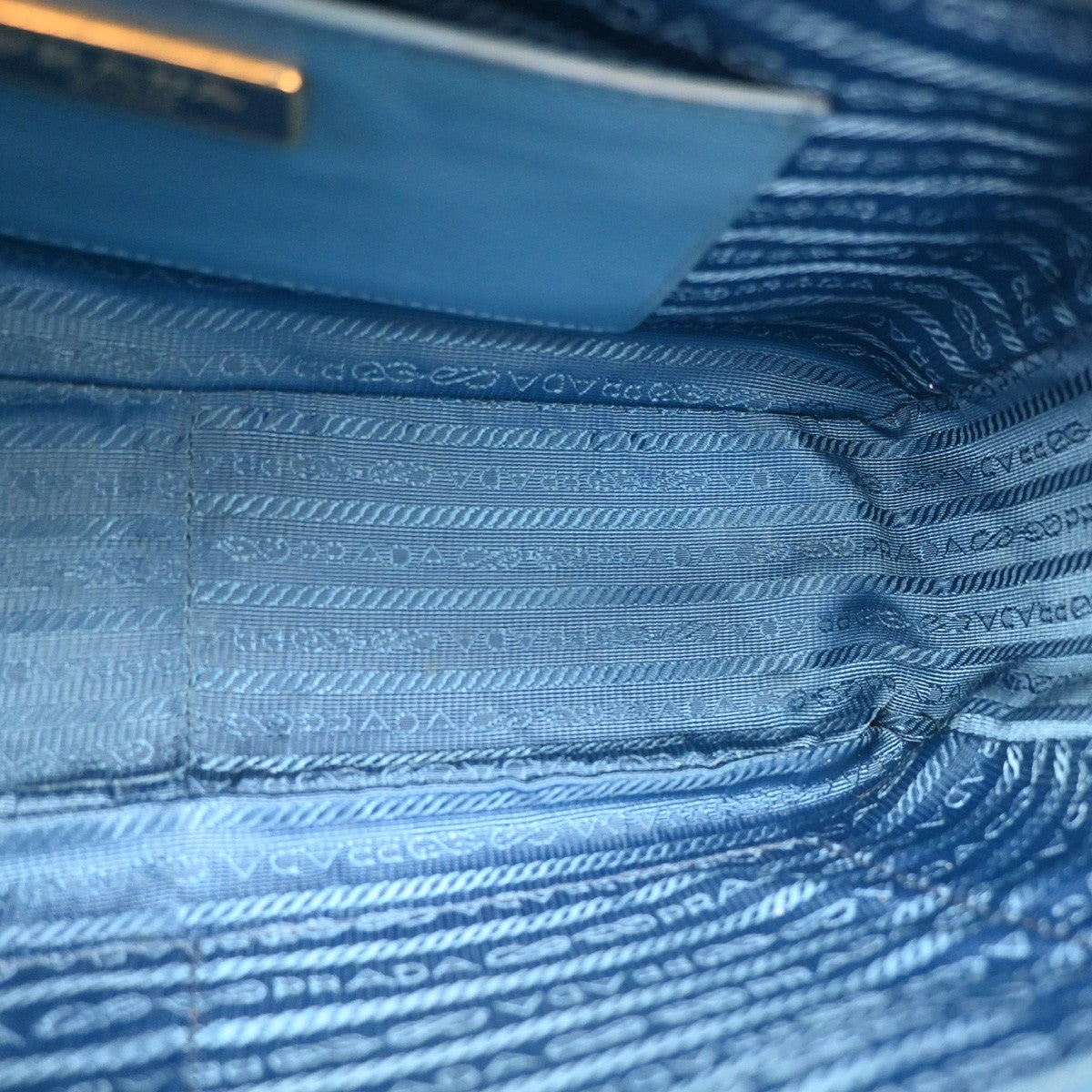 Prada Bauletto Bag Saffiano Leather, BLUE, LEATHER, Handbag