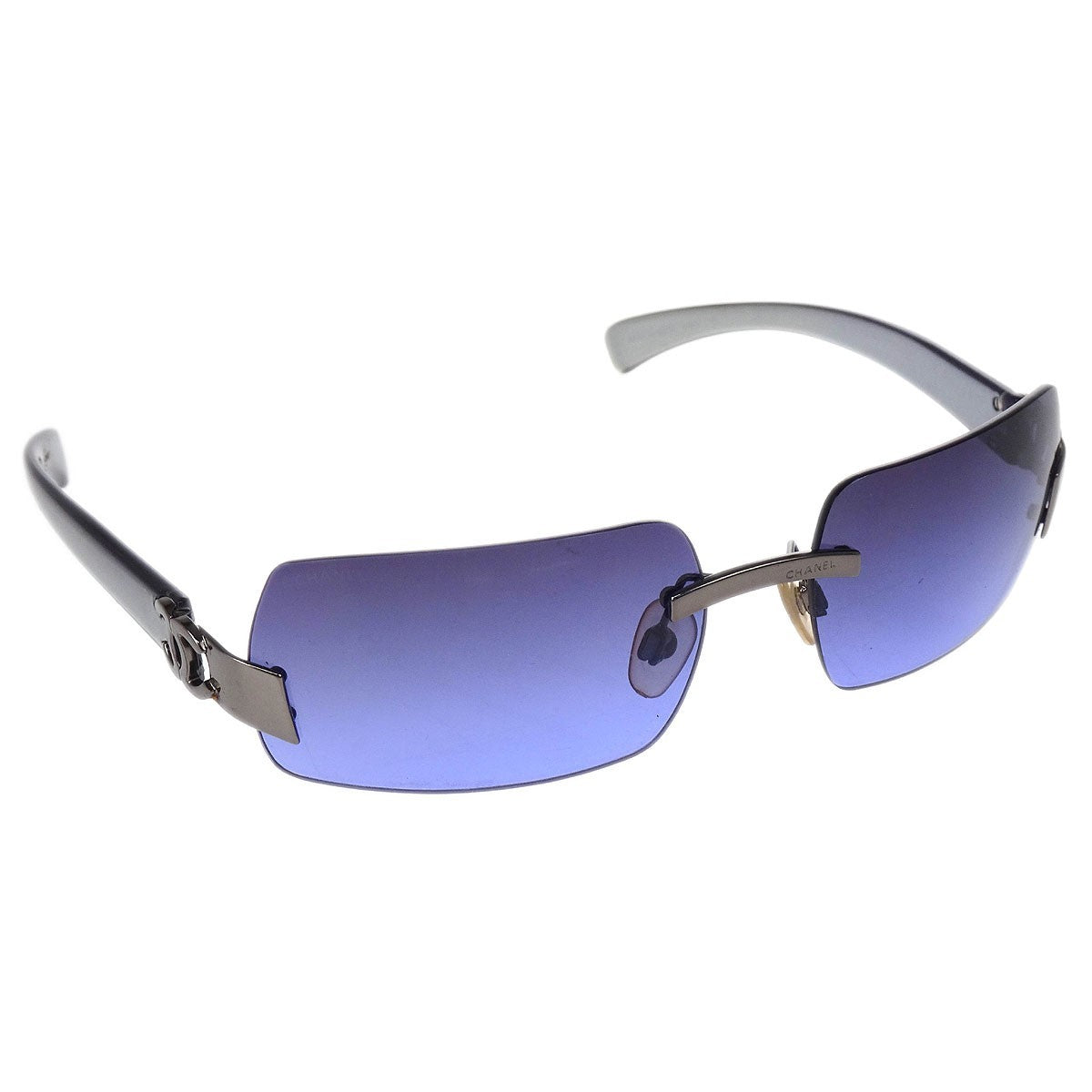 Chanel Logo CC Sunglasses Metal, PURPLE, METAL, Sunglasse