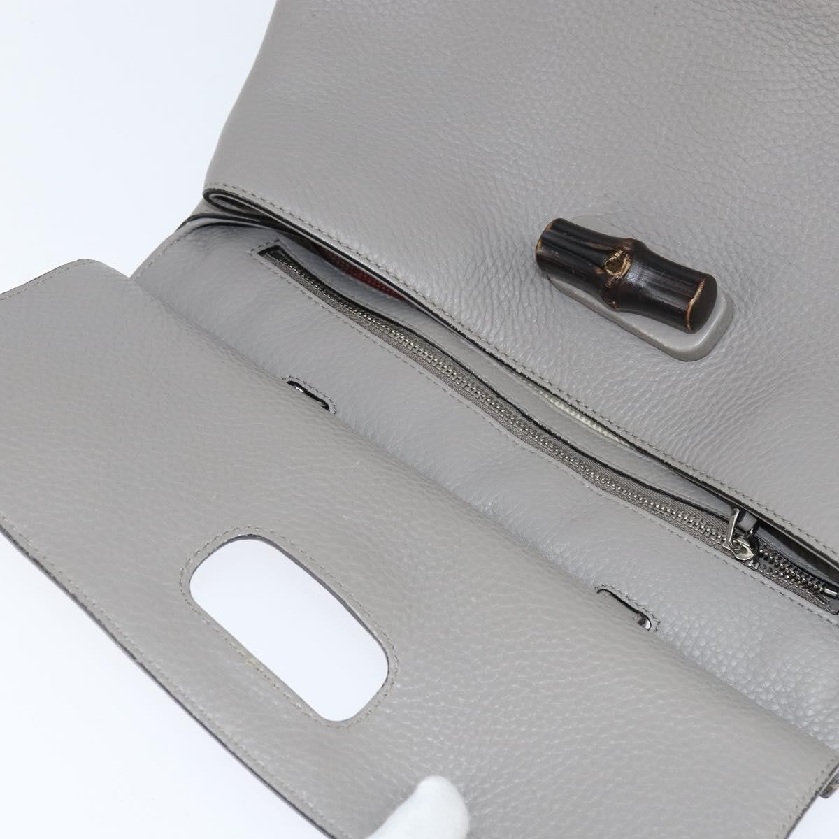 Gucci Bamboo Daily Top Handle Bag Leather, GRAY, LEATHER, Handbag