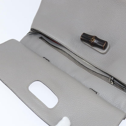 Gucci Bamboo Daily Top Handle Bag Leather, GRAY, LEATHER, Handbag