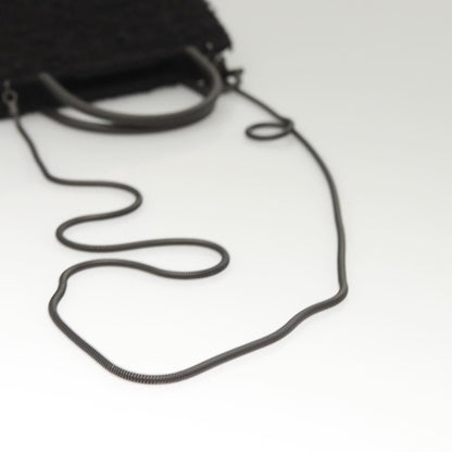 Salvatore Ferragamo Gancini handbag Wool, BLACK, WOOL, Handbag