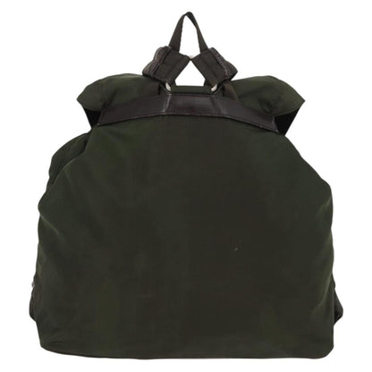Prada Vela Double Front Pocket Backpack Tessuto with Saffiano Leather, KHAKI, NYLON, Backpack