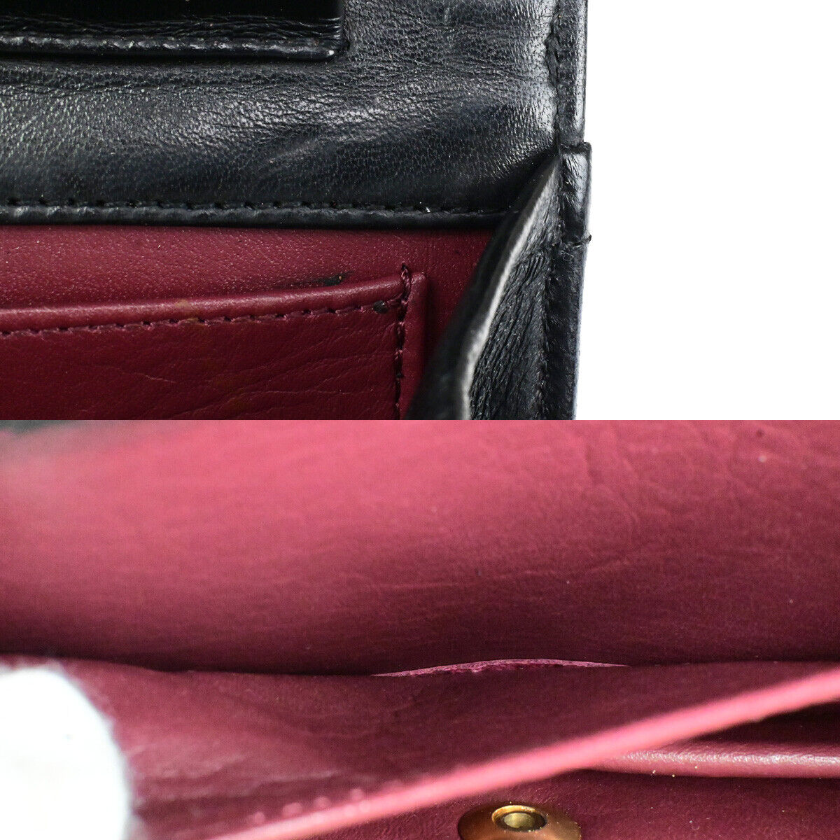 Chanel Wallet on Chain Stitched Leather, BLACK, LEATHER, Clutche & pouche