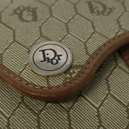 Christian Dior Vintage Honeycomb Flap Crossbody Bag Canvas and Leather, BEIGE, CANVAS, Crossbody bag