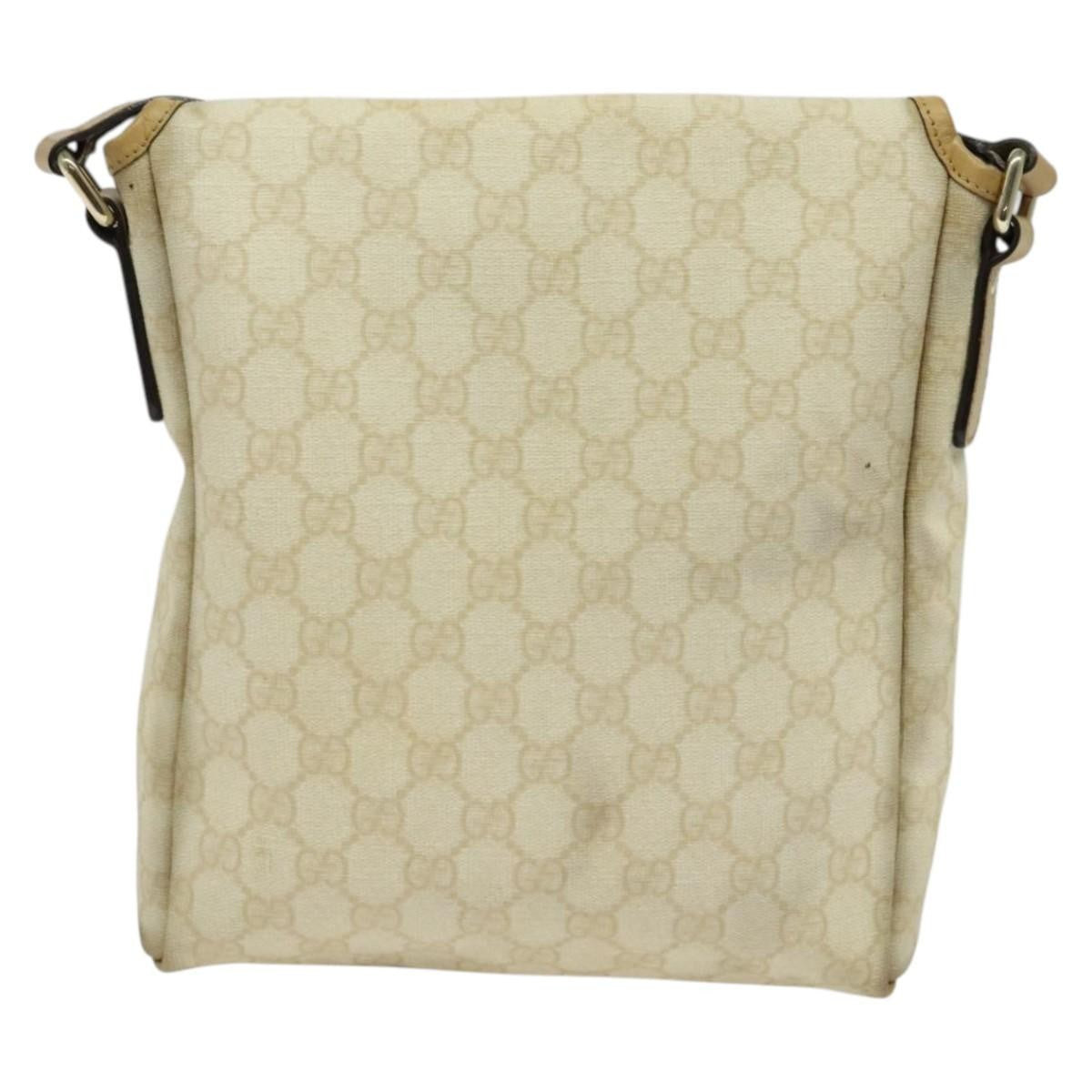 Gucci Flap Messenger GG Coated Canvas, BEIGE, PVC, Shoulder bag