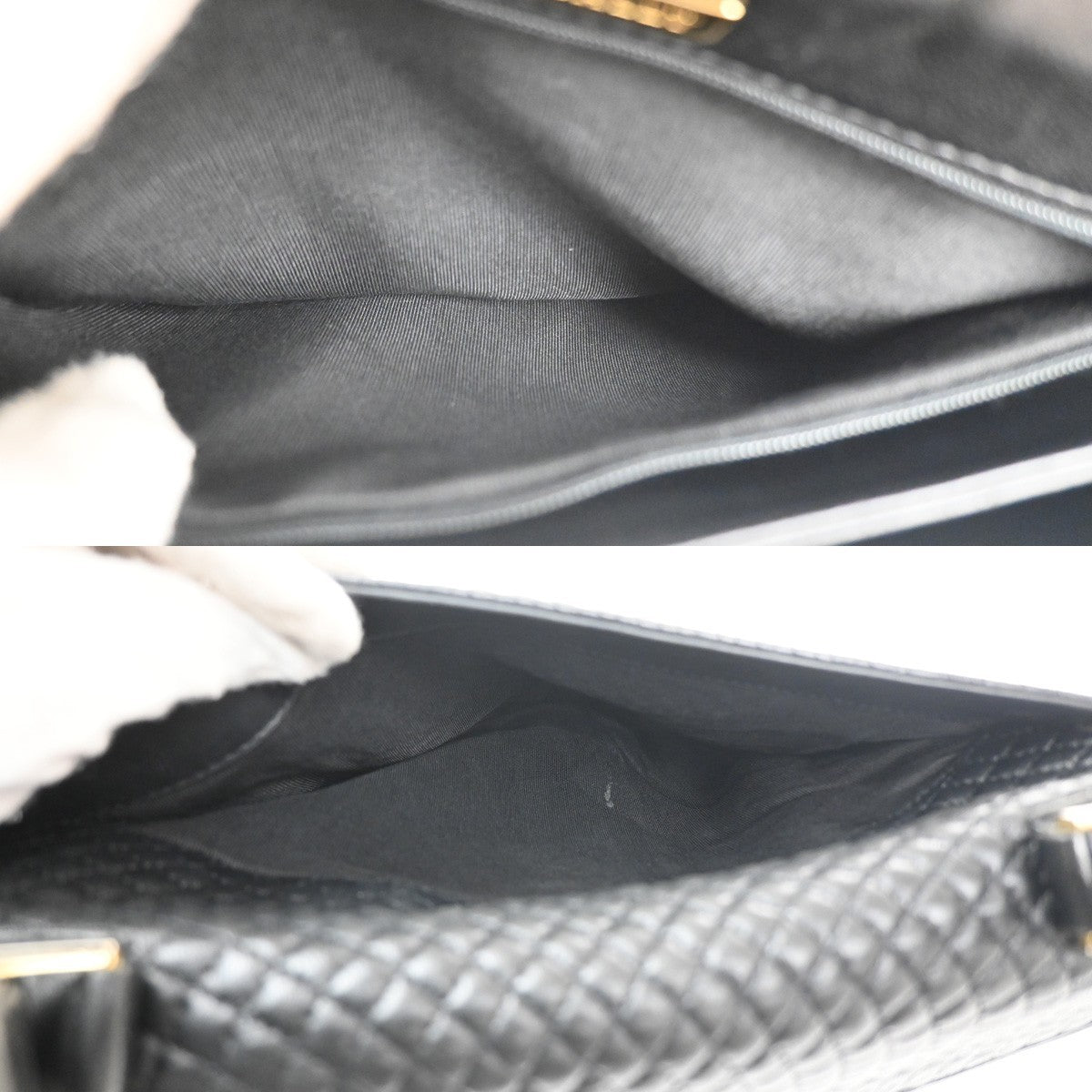 Bally Vintage Handbag Quilted Leather, BLACK, LEATHER, Handbag