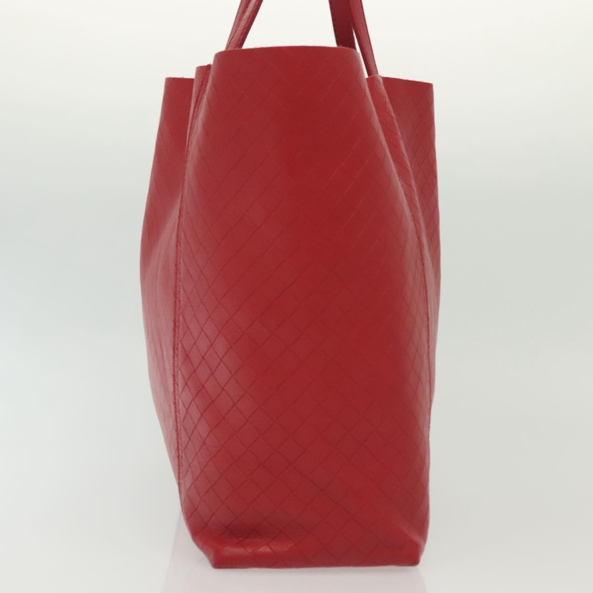 Bottega Veneta Intrecciomirage Tote Leather, RED, LEATHER, Tote bag