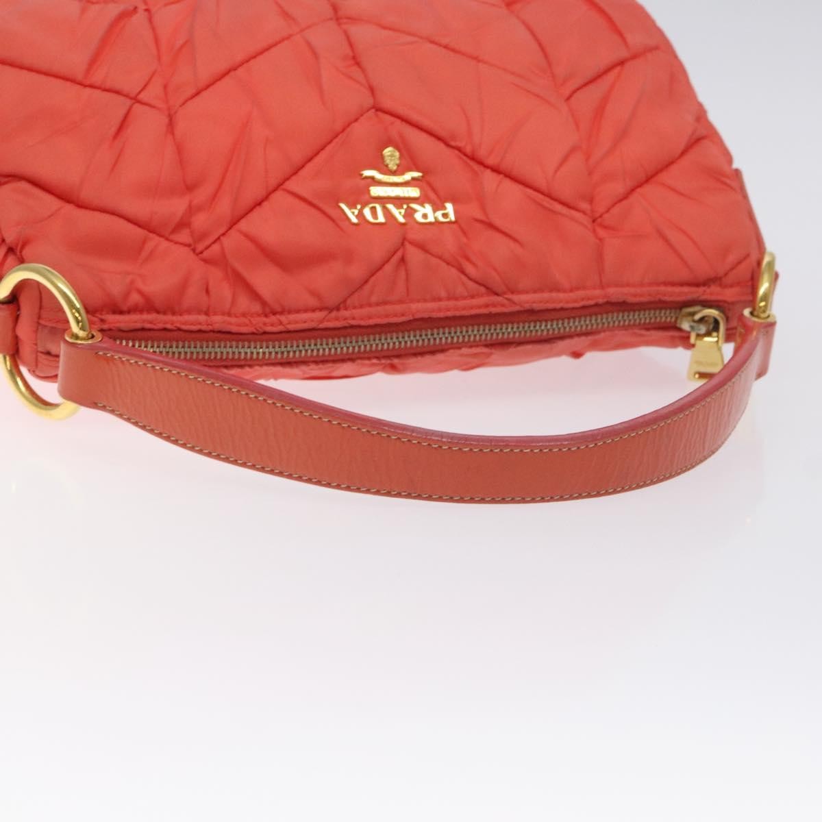 Prada Vintage Zip Handbag Tessuto, ORANGE, NYLON, Handbag