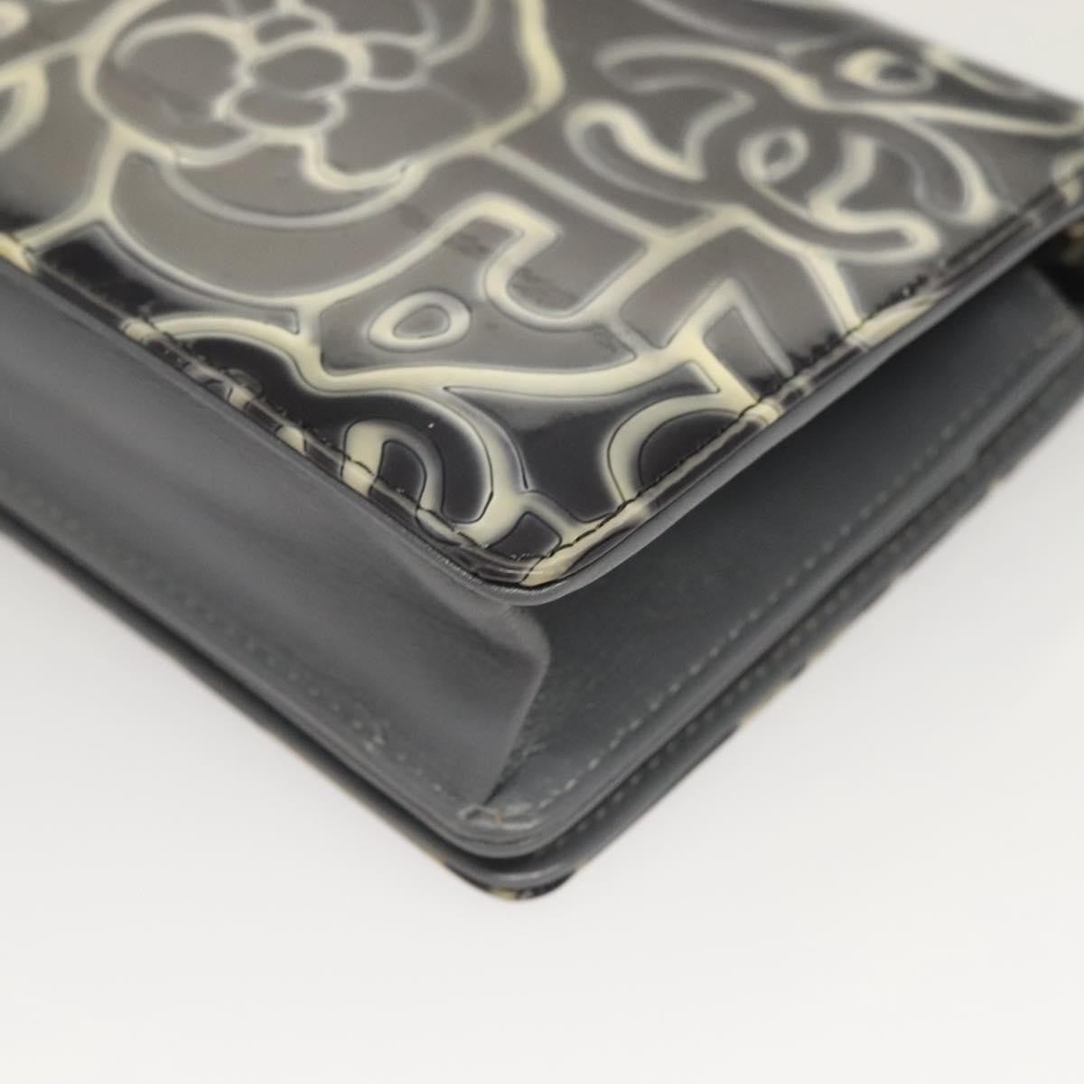 Chanel Wallet on Chain Camellia Patent, GRAY, PATENT_LEATHER, Shoulder bag