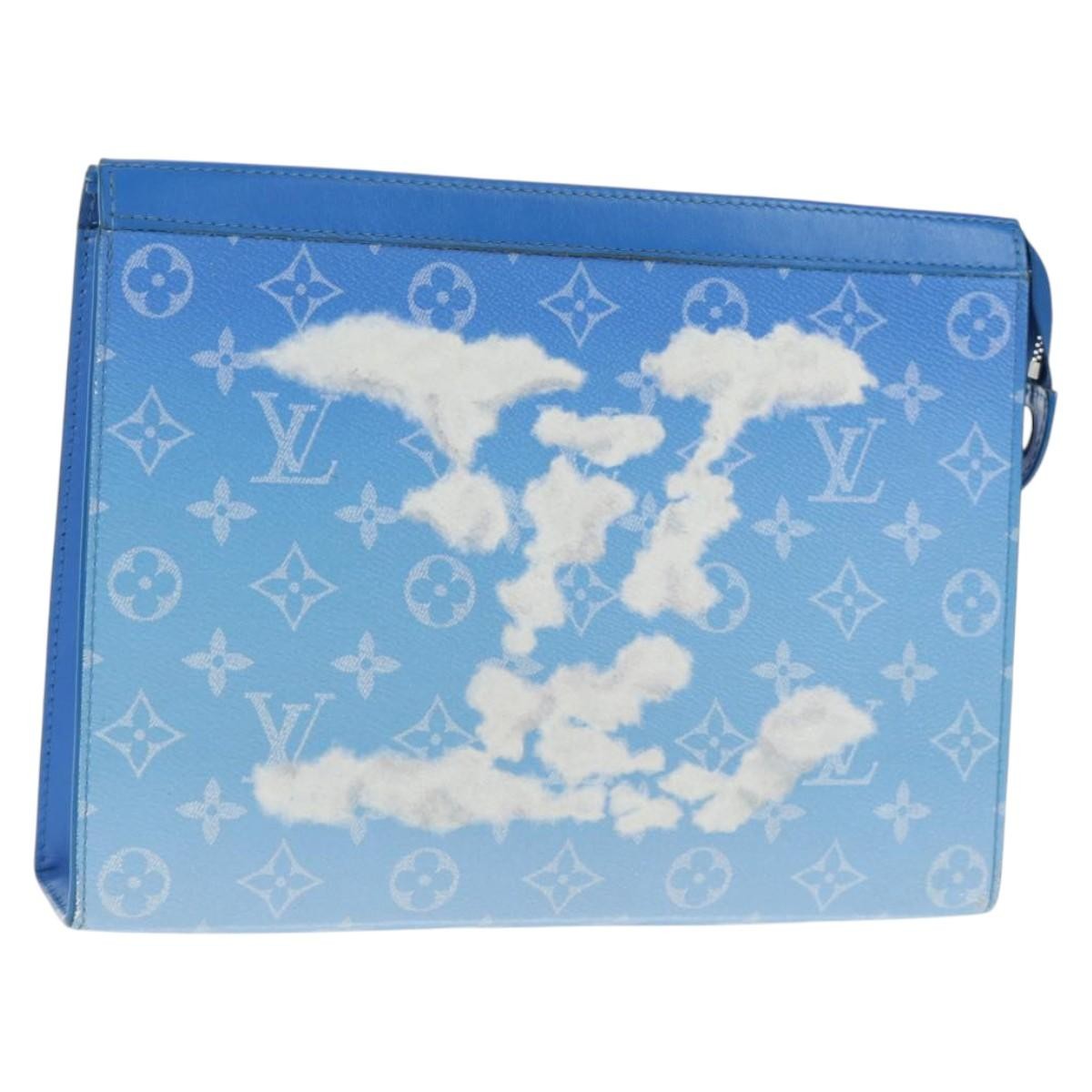 Louis Vuitton Pochette Voyage Limited Edition Monogram Clouds, BLUE, PVC, Clutche & pouche