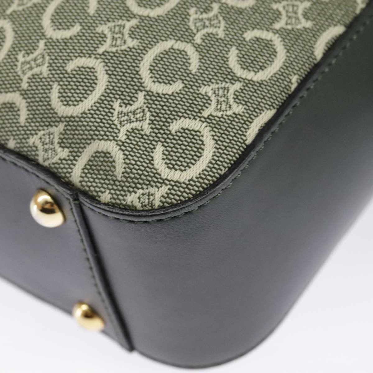 Celine C Macadam Handbag Canvas, Gray, Canvas, Handbag