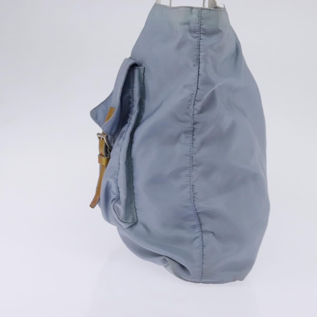 Prada Side Pocket Tote Nylon, BLUE, NYLON, Tote bag