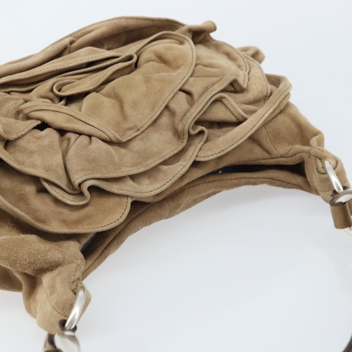 Saint Laurent Vintage Shoulder Bag Suede, BEIGE, SUEDE, Shoulder bag