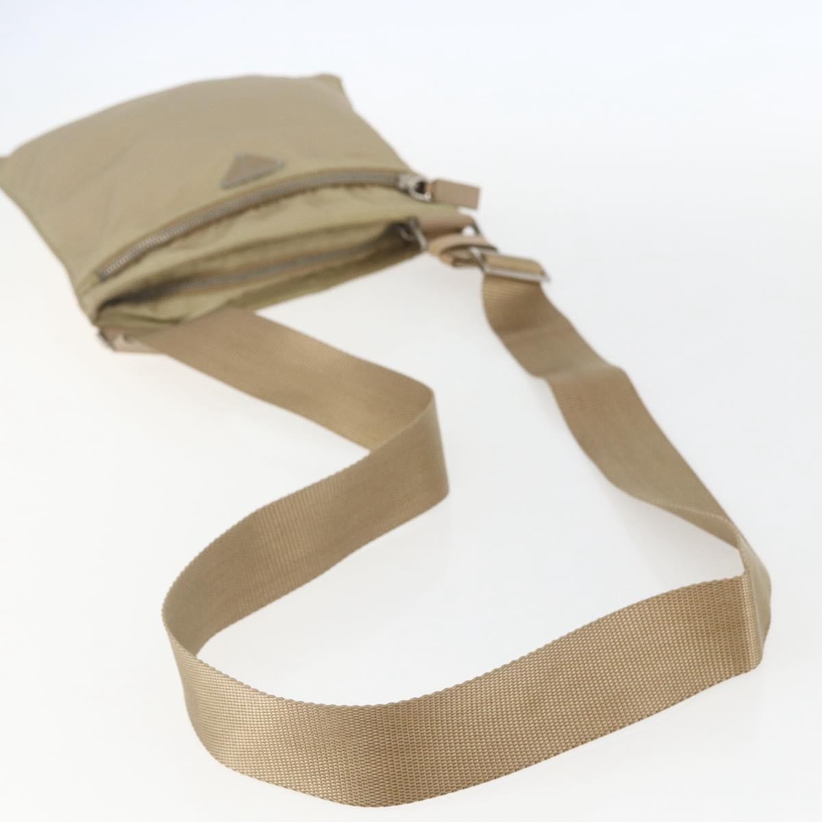 Prada Front Pocket Messenger Bag Tessuto, BEIGE, NYLON, Shoulder bag