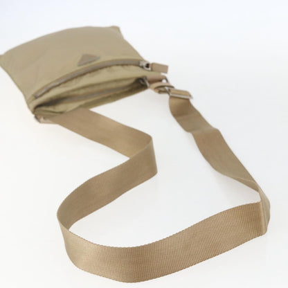 Prada Front Pocket Messenger Bag Tessuto, BEIGE, NYLON, Shoulder bag