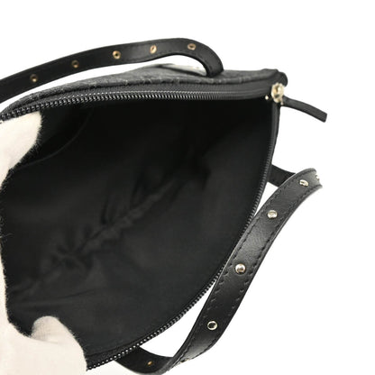 Christian Dior Street Chic Handbag Diorissimo Canvas with Leather, BLACK, CANVAS, Handbag