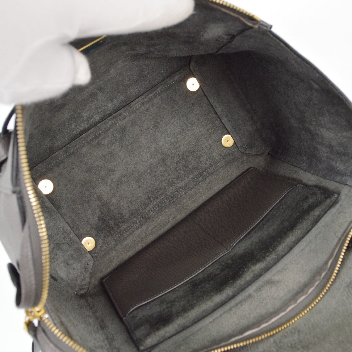 Celine Belt Bag Textured Leather, GRAY, LEATHER, Handbag