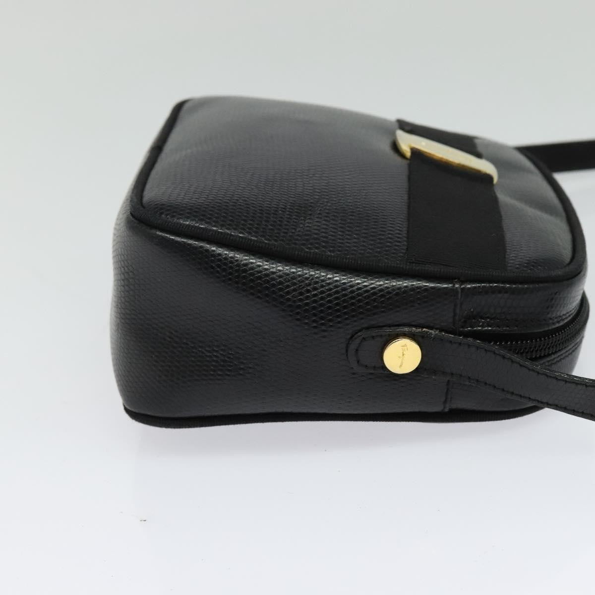 Salvatore Ferragamo Vara Bow camera Shoulder Bag Leather, BLACK, LEATHER, Shoulder bag