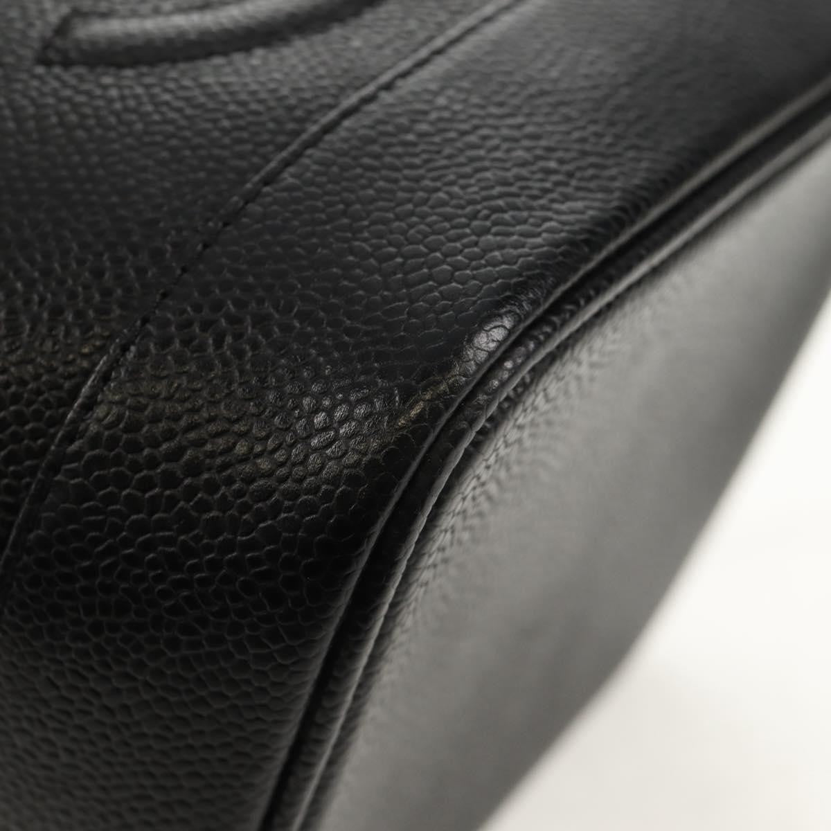 Chanel Vintage Timeless Cosmetic Case Caviar, BLACK, LEATHER, Clutche & pouche