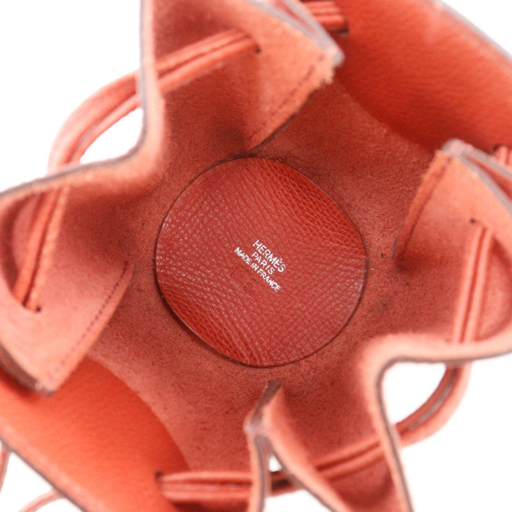 Hermes Vespa Pouch Leather, ORANGE, LEATHER, Clutche & pouche