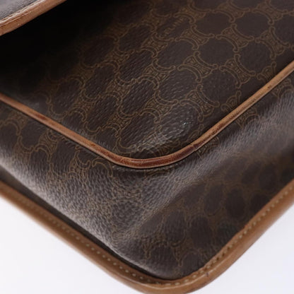 Celine Vintage Macadam Shoulder Bag Canvas, BROWN, CANVAS, Shoulder bag