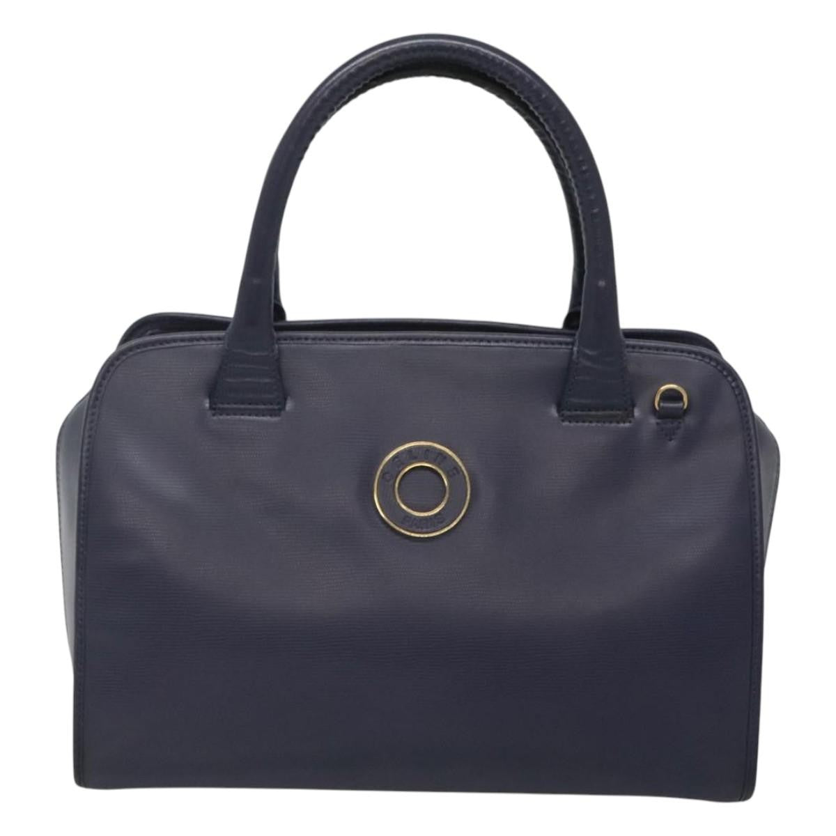 Celine Circle Logo Handbag Leather, BLUE, LEATHER, Handbag